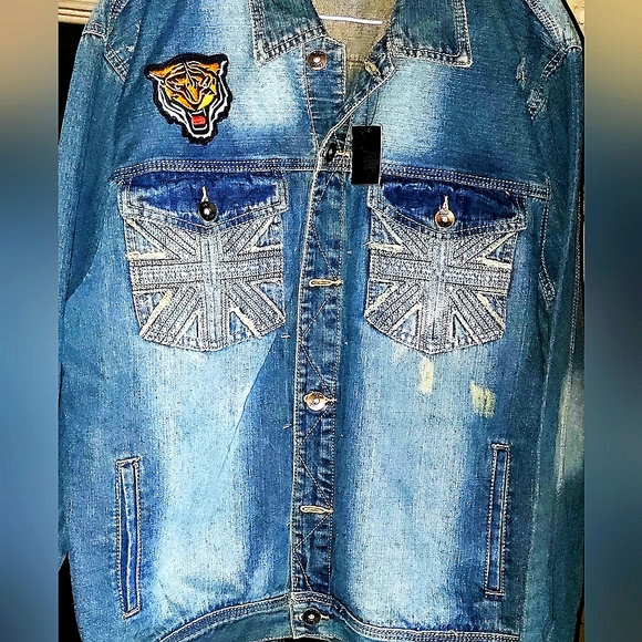 NEW Queen Bee Limited Edt Endangered Species Distressed Denim Jacket! 2XL Unisex - Picture 7 of 14